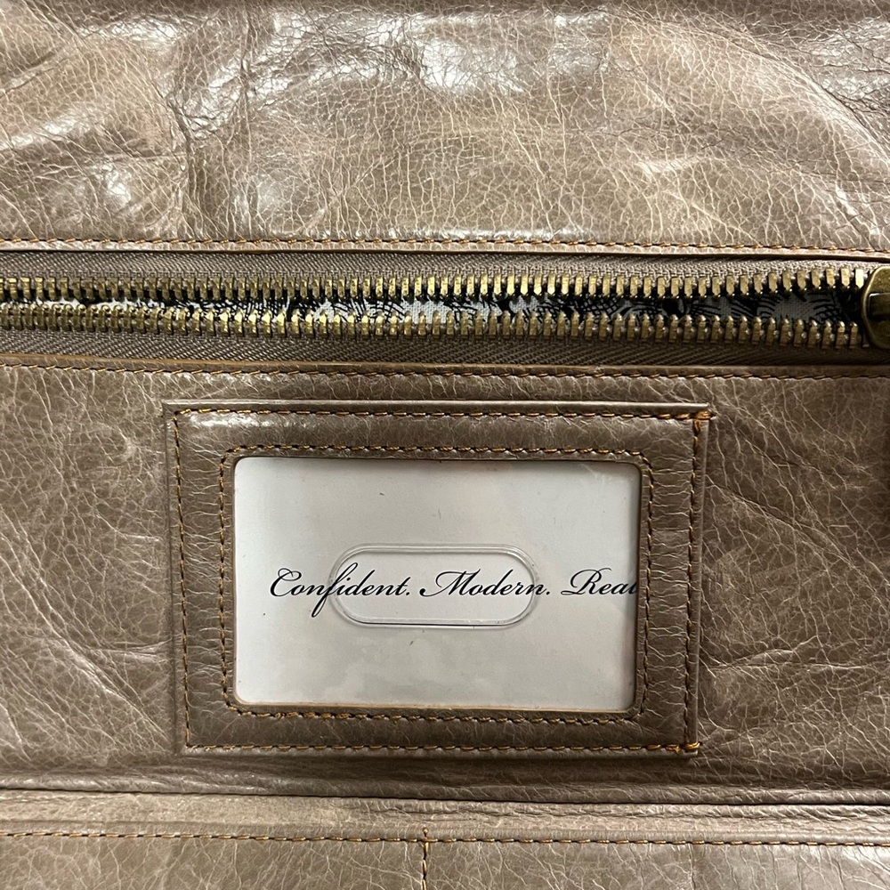 HOBO Tan Leather Clutch with Wristlet - Picture 4 of 9